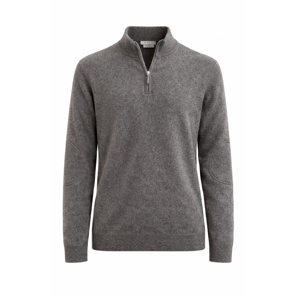 Martin 100% Cashmere Gray Quarter Zip Sweater XL Italian Cashmere